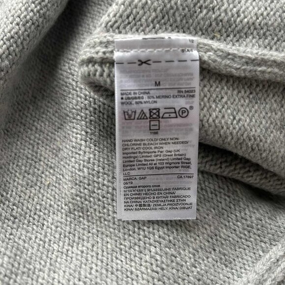 Gap Extra-Fine Merino Wool Color Stripe Sweater Dress Heather Grey – US M - Picture 11 of 11